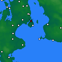 Nearby Forecast Locations - Kodaň - Mapa